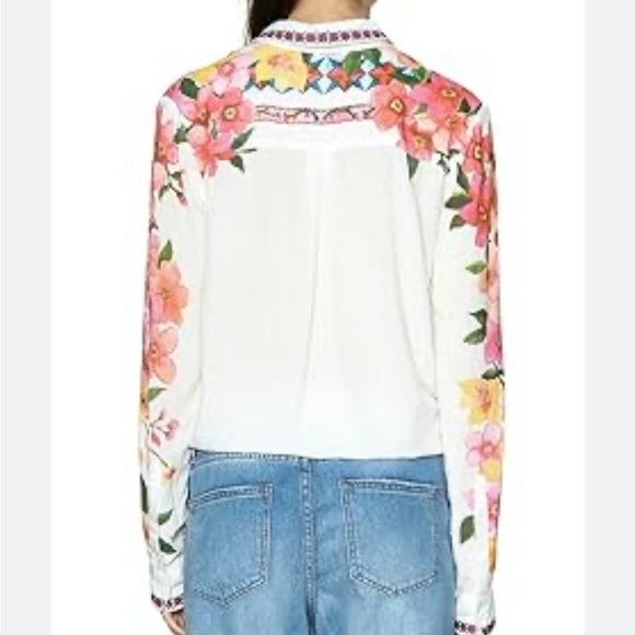 Desigual long-sleeved button down blouse vibrant and colorful floral print - Picture 2 of 9